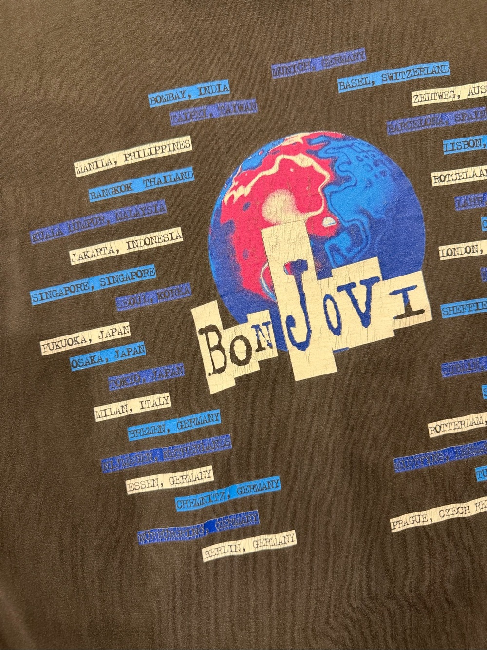 Vintage Bon Jovi 1995 World Tour Faded Band Tee - Picture 13 of 15
